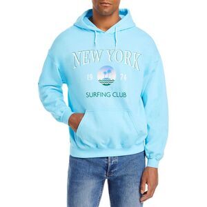 Philcos Mens New York Surfing Club Graphic Hoodie Sweatshirt Medium Blue